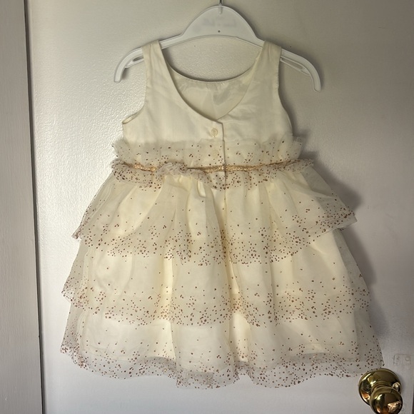 Janie and Jack Cream and Gold Glitter Dress - Picture 3 of 4